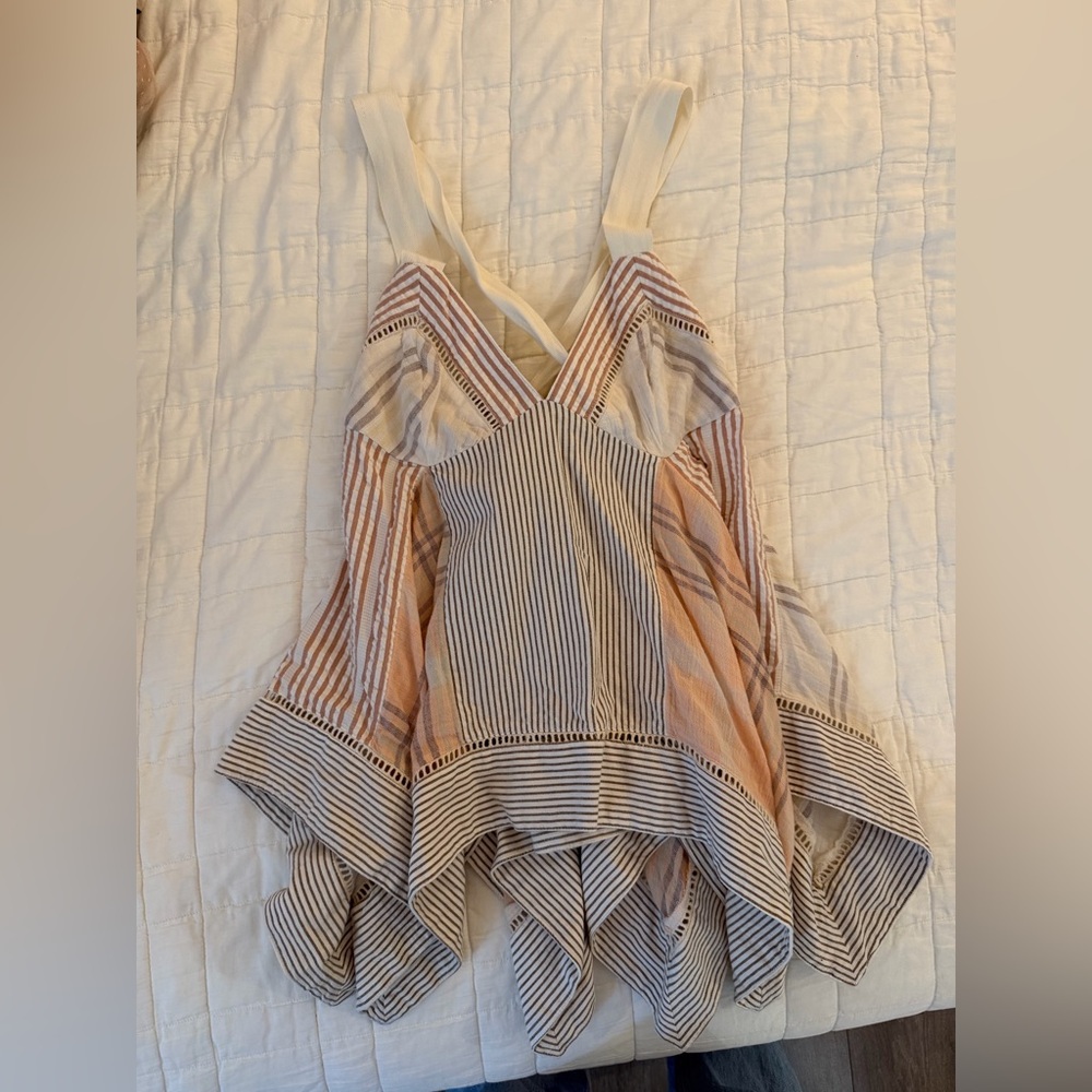 Pilcro Striped Sleeveless Top with Bow Detail